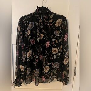 Vince Camuto Black Floral Blouse